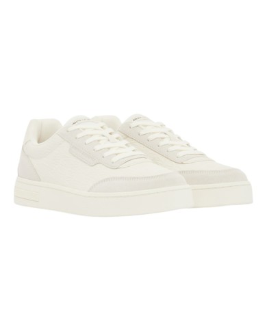 Sneakers Uomo Armani Exchange Line Logo Impressed Suede Leather White