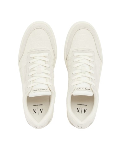 Sneakers Uomo Armani Exchange Line Logo Impressed Suede Leather White