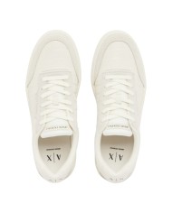 Sneakers Uomo Armani Exchange Line Logo Impressed Suede Leather White