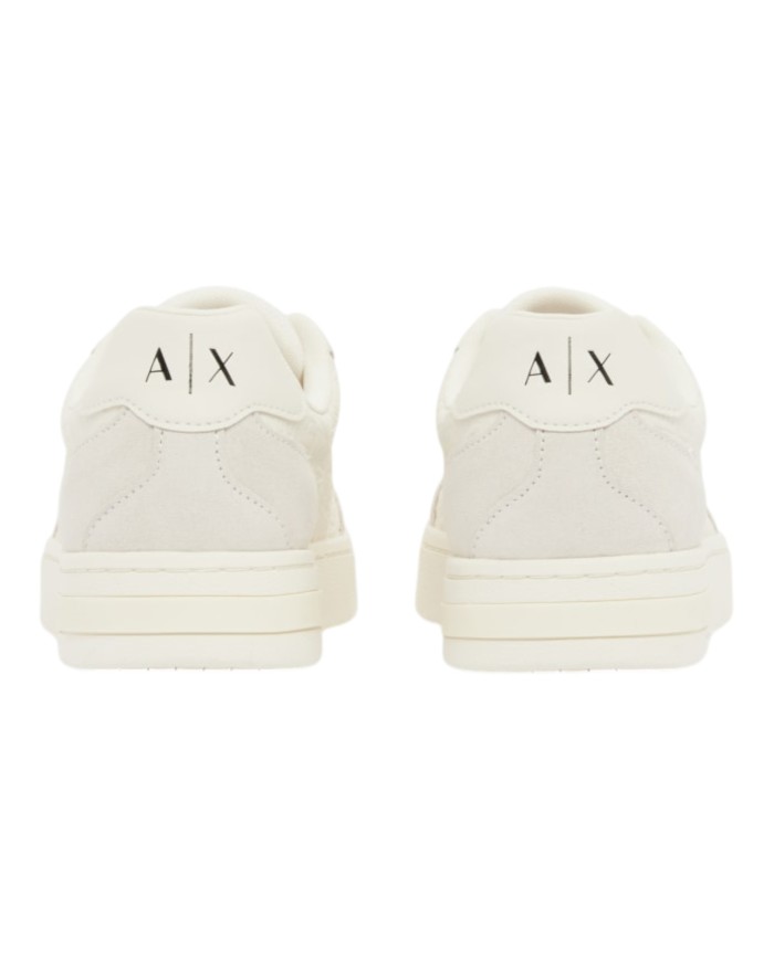 Sneakers Uomo Armani Exchange Line Logo Impressed Suede Leather White