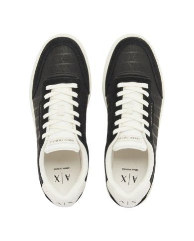 Sneakers Uomo Armani Exchange Line Logo Impressed Suede Leather Black