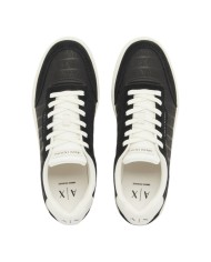 Sneakers Uomo Armani Exchange Line Logo Impressed Suede Leather Black