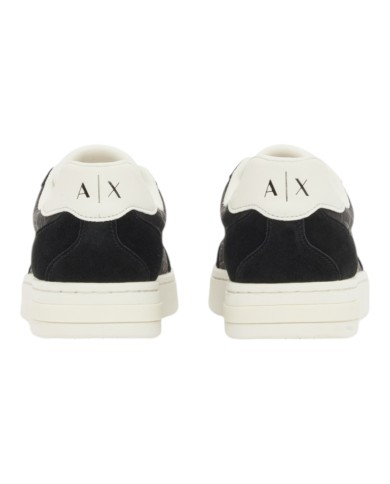 Sneakers Uomo Armani Exchange Line Logo Impressed Suede Leather Black