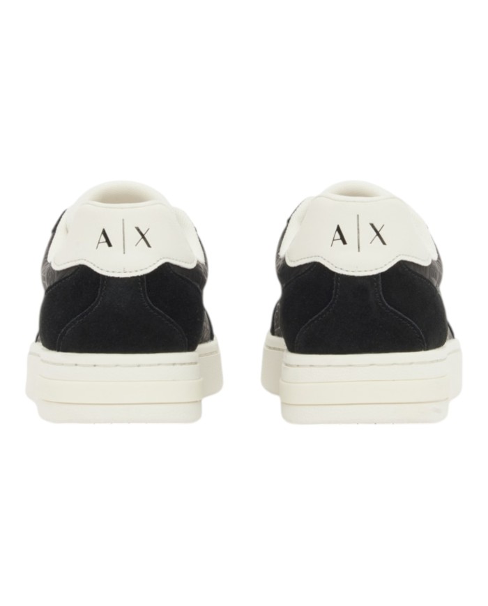 Sneakers Uomo Armani Exchange Line Logo Impressed Suede Leather Black
