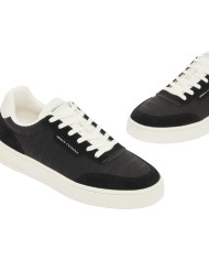 Sneakers Uomo Armani Exchange Line Logo Impressed Suede Leather Black