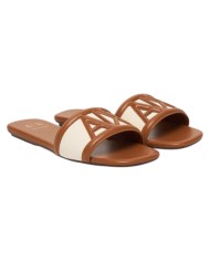 Sandali Armani Exchange Donna Ciabatte A X Logo Leather Cognac
