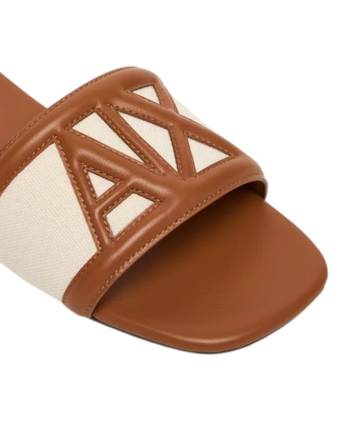 Sandali Armani Exchange Donna Ciabatte A X Logo Leather Cognac