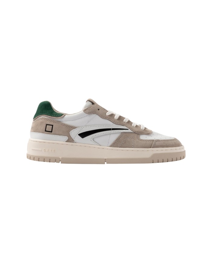 Sneakers Date Uomo Torneo Pure Calf Suede White Green