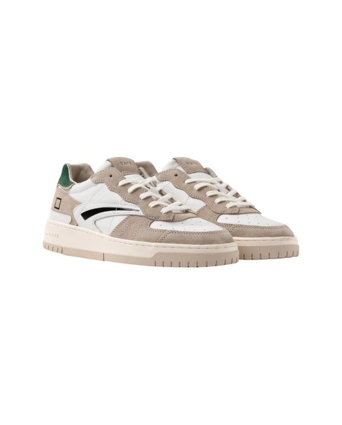 Sneakers Date Uomo Torneo Pure Calf Suede White Green
