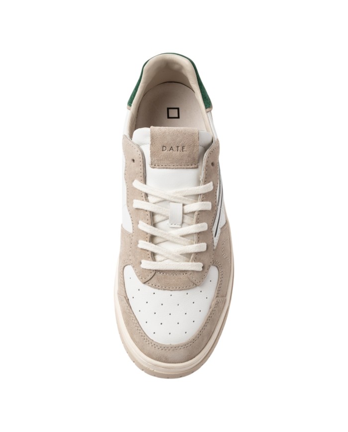 Sneakers Date Uomo Torneo Pure Calf Suede White Green