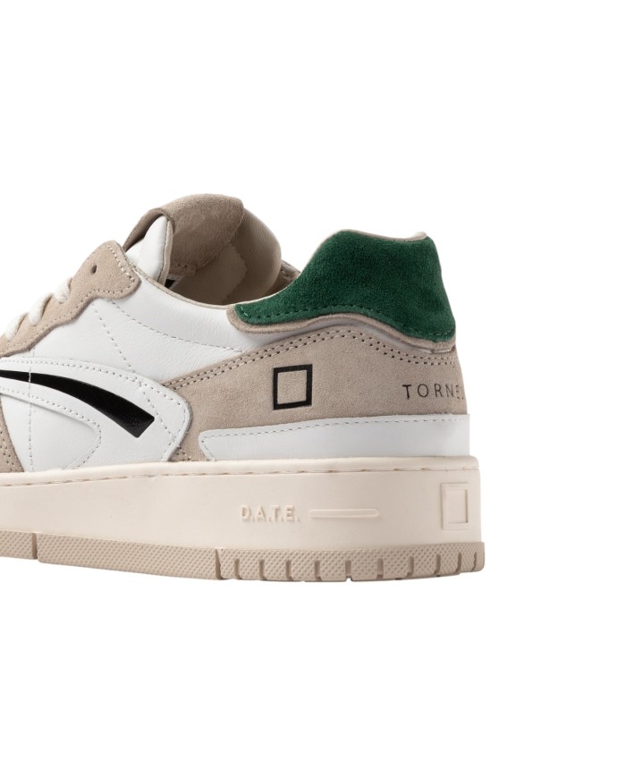 Sneakers Date Uomo Torneo Pure Calf Suede White Green