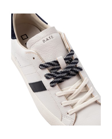 Sneakers Date Uomo Hill Low Natural Pelle Martellata White Blue