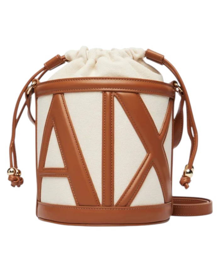 Borsa Donna Armani Exchange Borsa A Secchiello A X Logo Leather Cognac