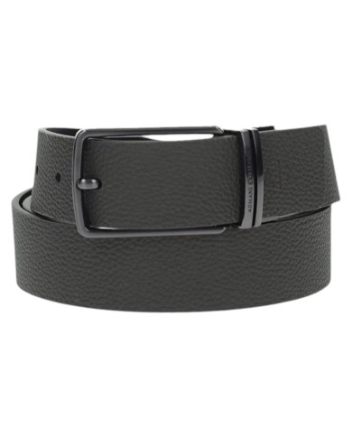 Cintura Uomo Armani Exchange Reversibile Leather Gunmetal Black