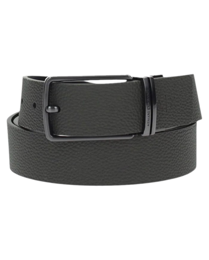 Cintura Uomo Armani Exchange Reversibile Leather Gunmetal Black