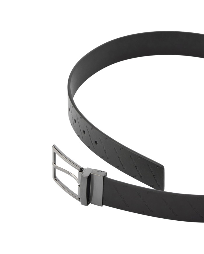 Cintura Uomo Armani Exchange Embossed Logo Leather Black