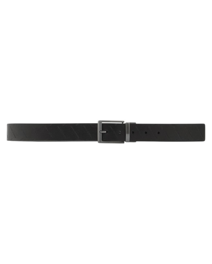 Cintura Uomo Armani Exchange Embossed Logo Leather Black