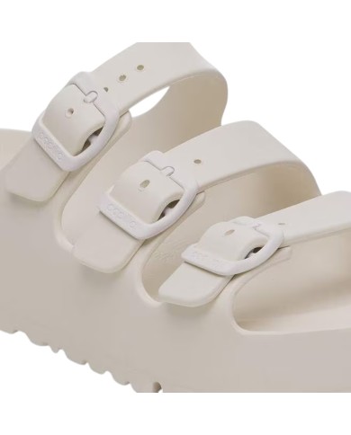Sandalo Donna Birkenstock Unisex Florida III Eva Pap Flex PLatform Eggshel White