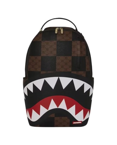 Zaino Sprayground Uomo Enlarged Checks Paris Backpack Leather Black Brown