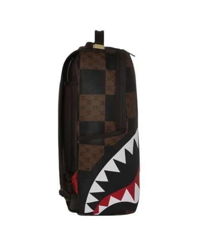 Zaino Sprayground Uomo Enlarged Checks Paris Backpack Leather Black Brown