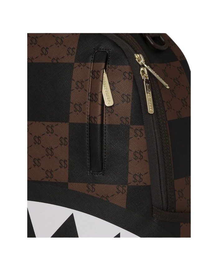 Zaino Sprayground Uomo Enlarged Checks Paris Backpack Leather Black Brown