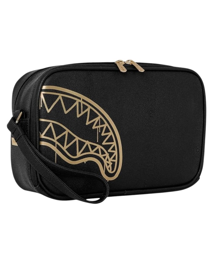 Pochette Sprayground Uomo That Gold Drip Leather Black Gold