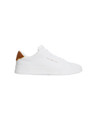 Sneakers Uomo Tommy Hilfiger TH Court Core Ess Leather Logo White Coconude Groove
