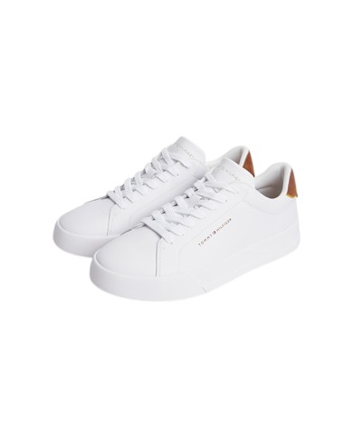 Sneakers Uomo Tommy Hilfiger TH Court Core Ess Leather Logo White Coconude Groove