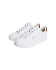 Sneakers Uomo Tommy Hilfiger TH Court Core Ess Leather Logo White Coconude Groove