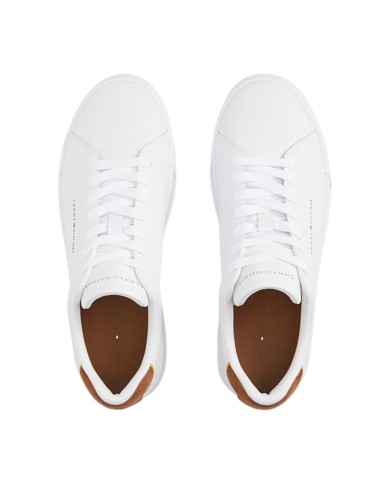 Sneakers Uomo Tommy Hilfiger TH Court Core Ess Leather Logo White Coconude Groove