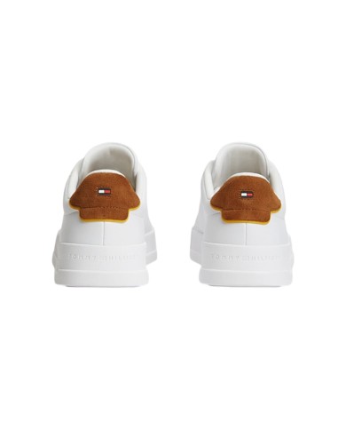 Sneakers Uomo Tommy Hilfiger TH Court Core Ess Leather Logo White Coconude Groove