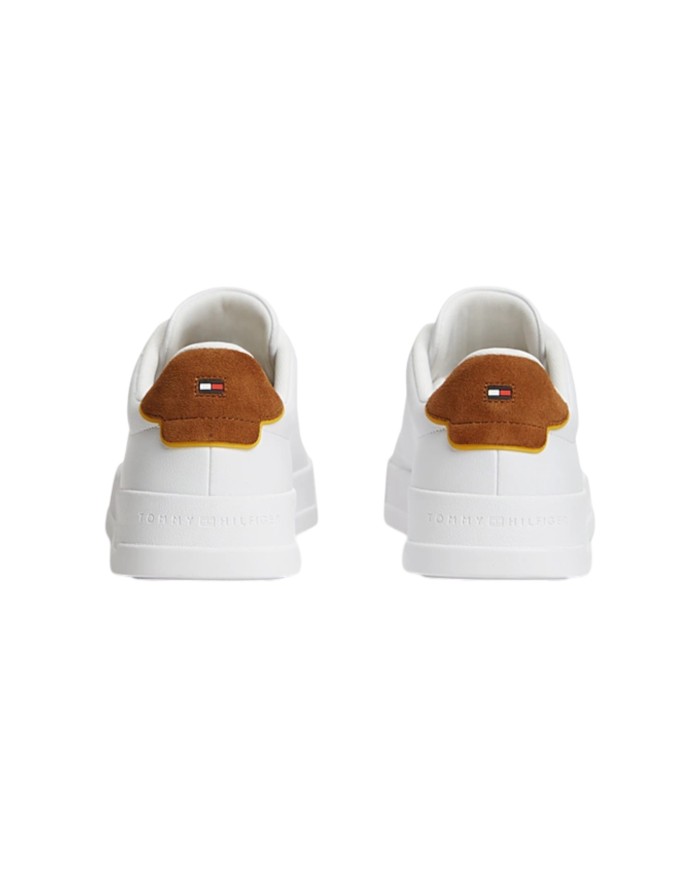 Sneakers Uomo Tommy Hilfiger TH Court Core Ess Leather Logo White Coconude Groove