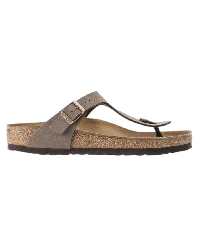Sandalo Donna Uomo Unisex Birkenstock Gizeh BS Birko-Flor Nubuck Mocca