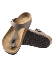 Sandalo Donna Uomo Unisex Birkenstock Gizeh BS Birko-Flor Nubuck Mocca