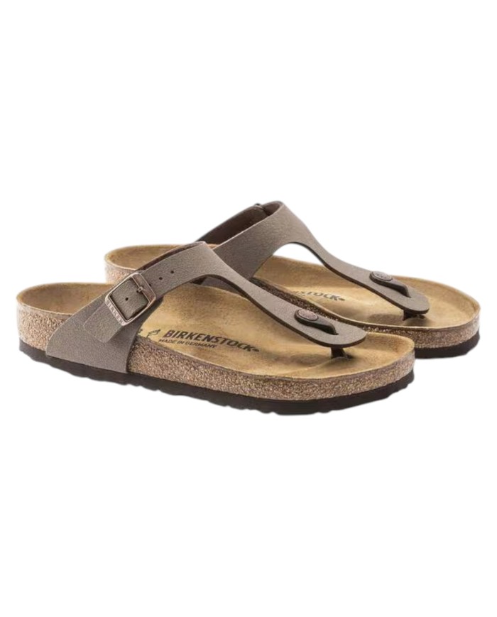 Sandalo Donna Uomo Unisex Birkenstock Gizeh BS Birko-Flor Nubuck Mocca