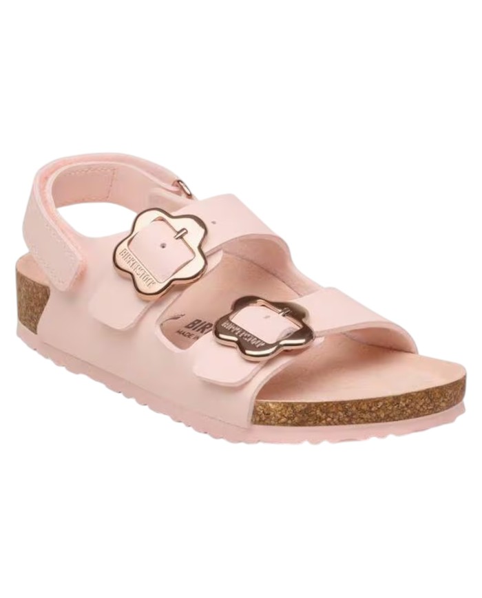 Sandalo Bambina Birkenstock Bimbo Milano Flower Buckle Kids Birko-Flor Light Rose Tonal
