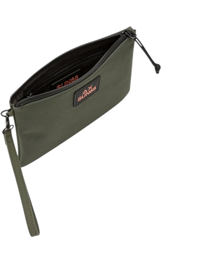Pochette Sun68 Uomo Everyday Pouch Nylon Verde Militare Scuro