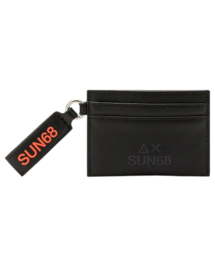 Portacarte Sun68 Uomo Card Holder Premium Leather Black