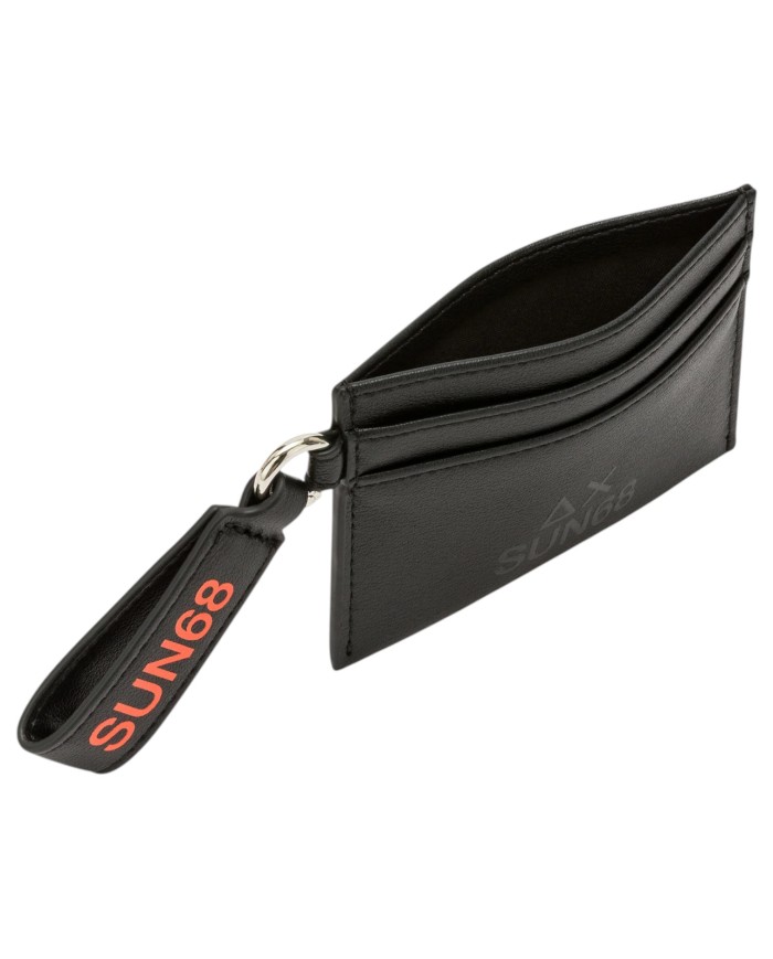 Portacarte Sun68 Uomo Card Holder Premium Leather Black