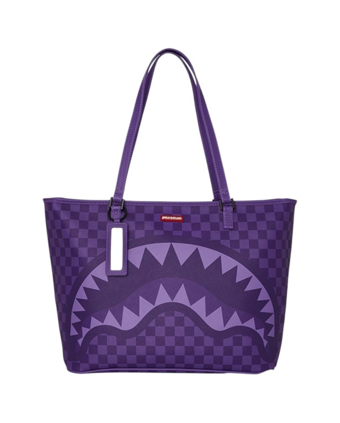 Shopper Sprayground Donna Purple Shark In Paris Leather Purple