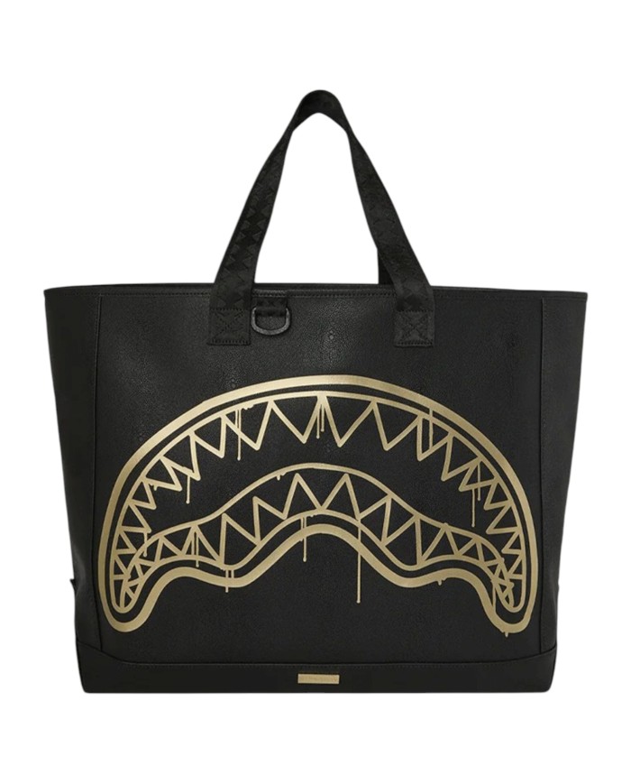 Shopper Sprayground Donna That Gold Drip Leather Black Gold