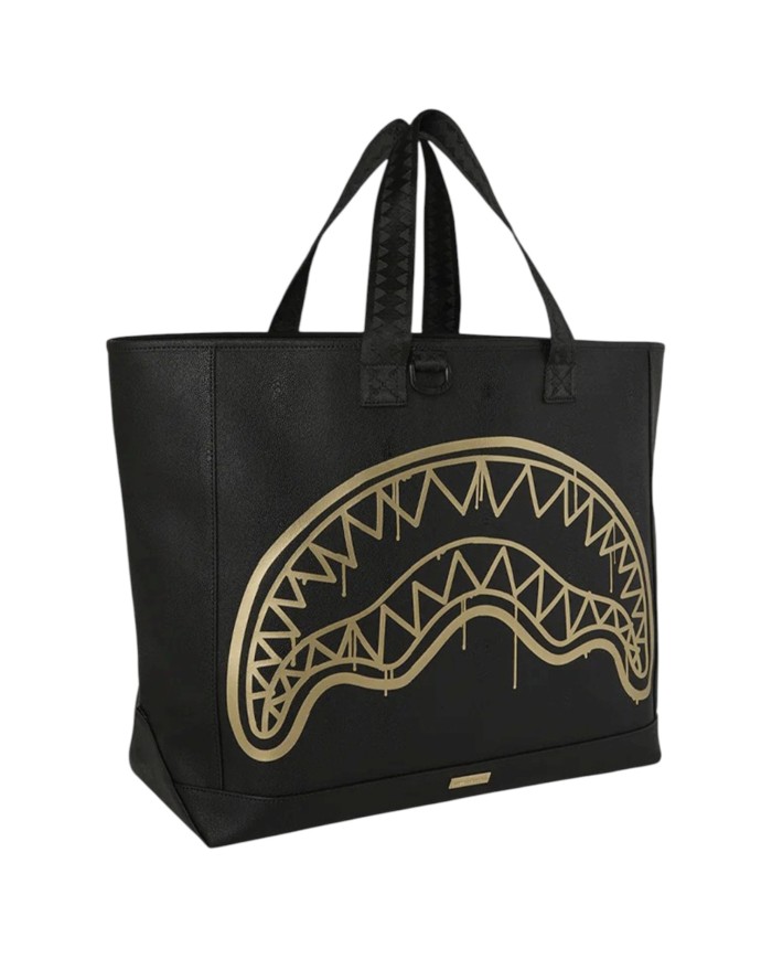 Shopper Sprayground Donna That Gold Drip Leather Black Gold
