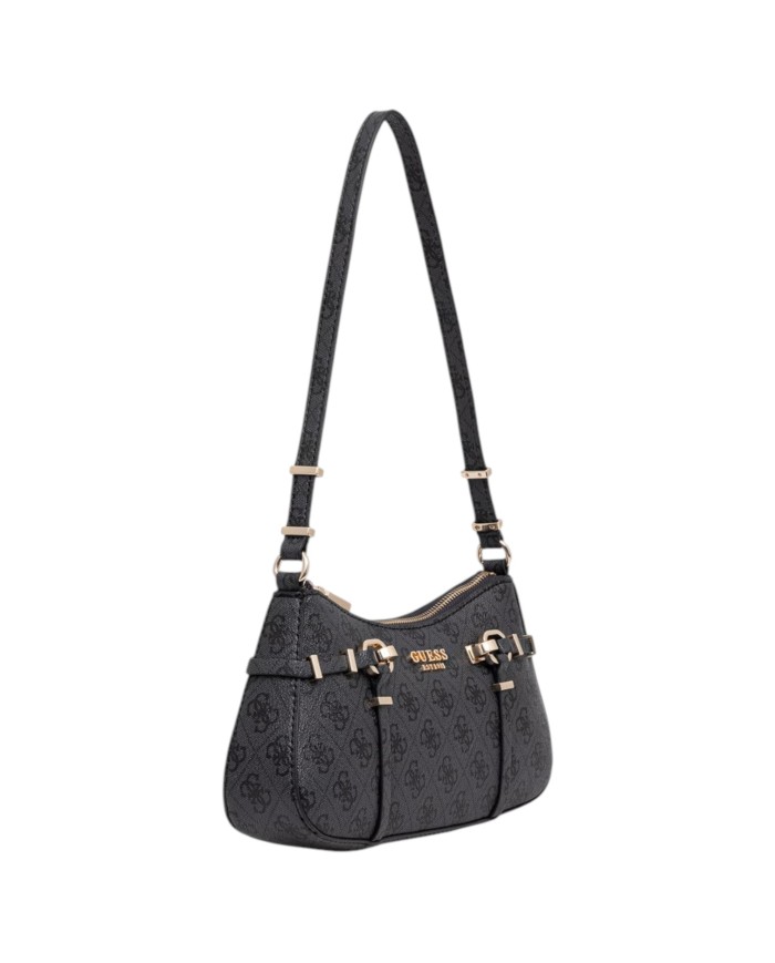 Tracolla Donna Guess Carrie 4G Logo Leather Coal