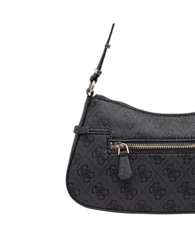 Tracolla Donna Guess Carrie 4G Logo Leather Coal