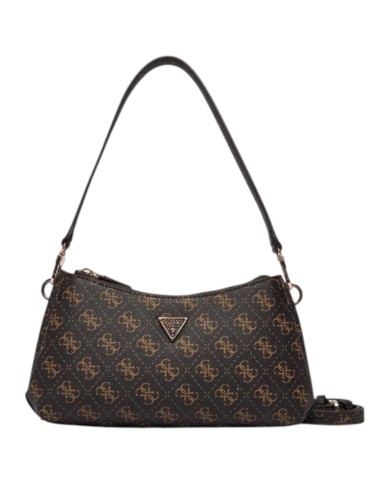 Tracolla Donna Guess Noelle II Mini 4G Logo Leather Brown