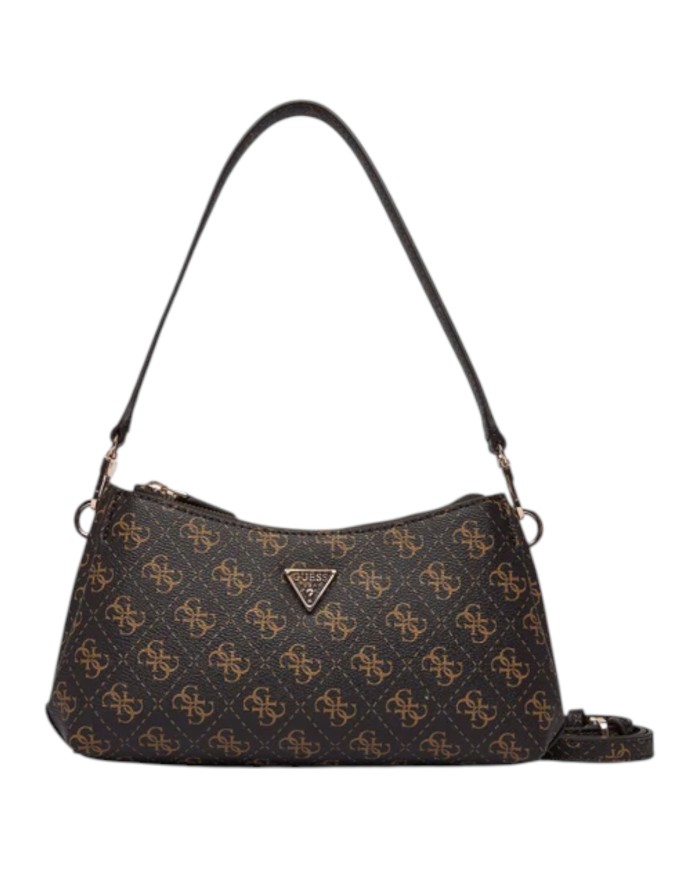 Tracolla Donna Guess Noelle II Mini 4G Logo Leather Brown