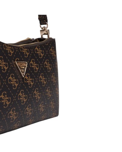 Tracolla Donna Guess Noelle II Mini 4G Logo Leather Brown