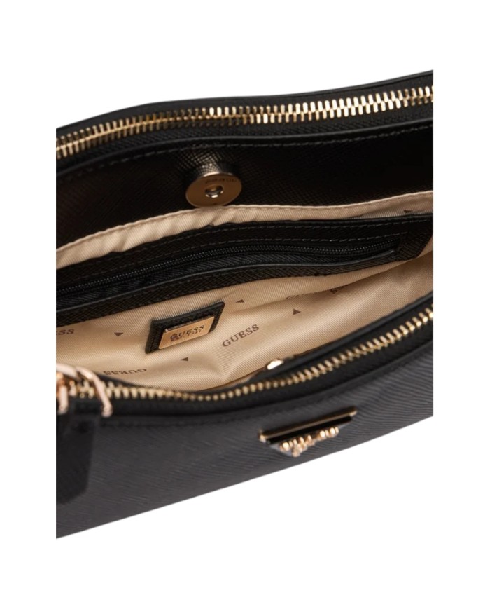 Tracolla Donna Guess Noelle II Mini Saffiano Leather Black