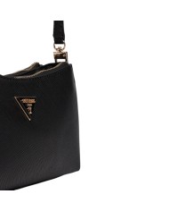 Tracolla Donna Guess Noelle II Mini Saffiano Leather Black