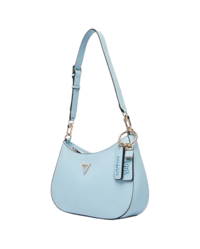 Tracolla Donna Guess Noelle II Saffiano Leather Grey Blue